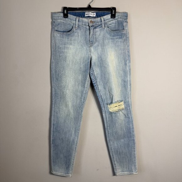NWT Wildfox Carmen Low Rise Skinny Jeans Women's 30 Magic Trick Blue Distressed - Picture 5 of 15